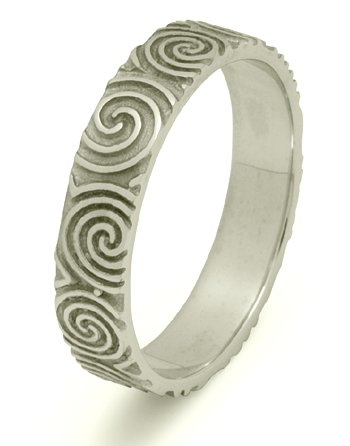 14ct gts white gold newgrange spiral wedding band